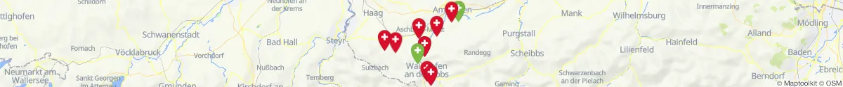 Kartenansicht für Apotheken-Notdienste in der Nähe von Sonntagberg (Amstetten, Niederösterreich)